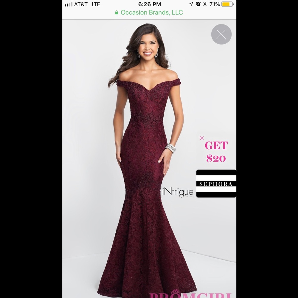 Size 0 Wine Prom Dress from PromGirl